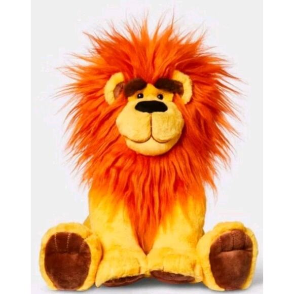 Gigglescape Unisex Kids Yellow Orange Lion Soft Stuffed Animal Plush Toy - Picture 1 of 3